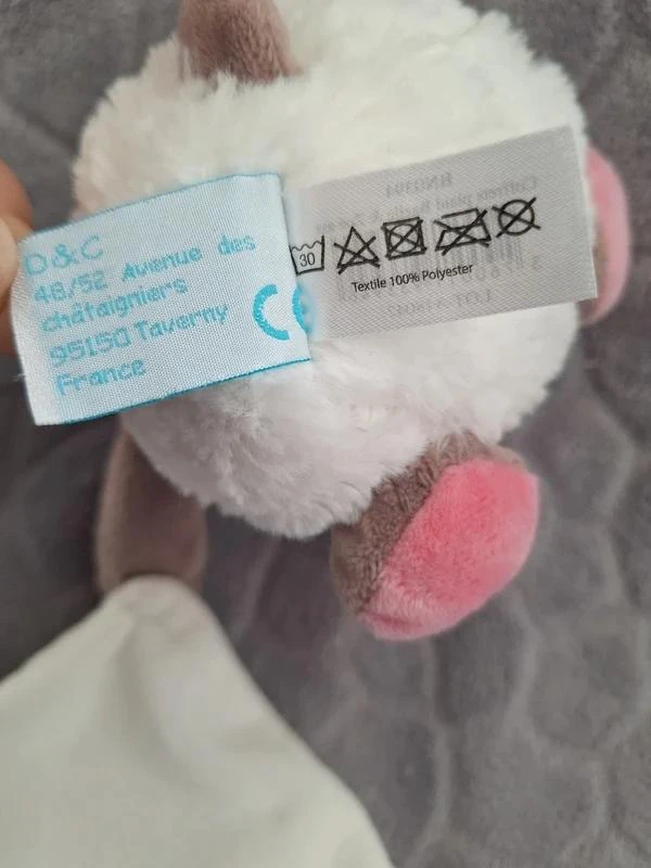 Doudou Baby Nat’ hippopotame + lange – très doux – photo 5